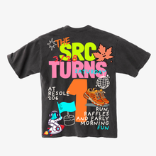 Load image into Gallery viewer, The SRC Turns One Vintage Black Tee
