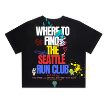 Load image into Gallery viewer, Where To Find THE Seattle Run Club Black Crop Tee
